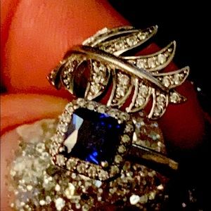 💙Antique Vintage natural Saphire & Diamond Ring💙